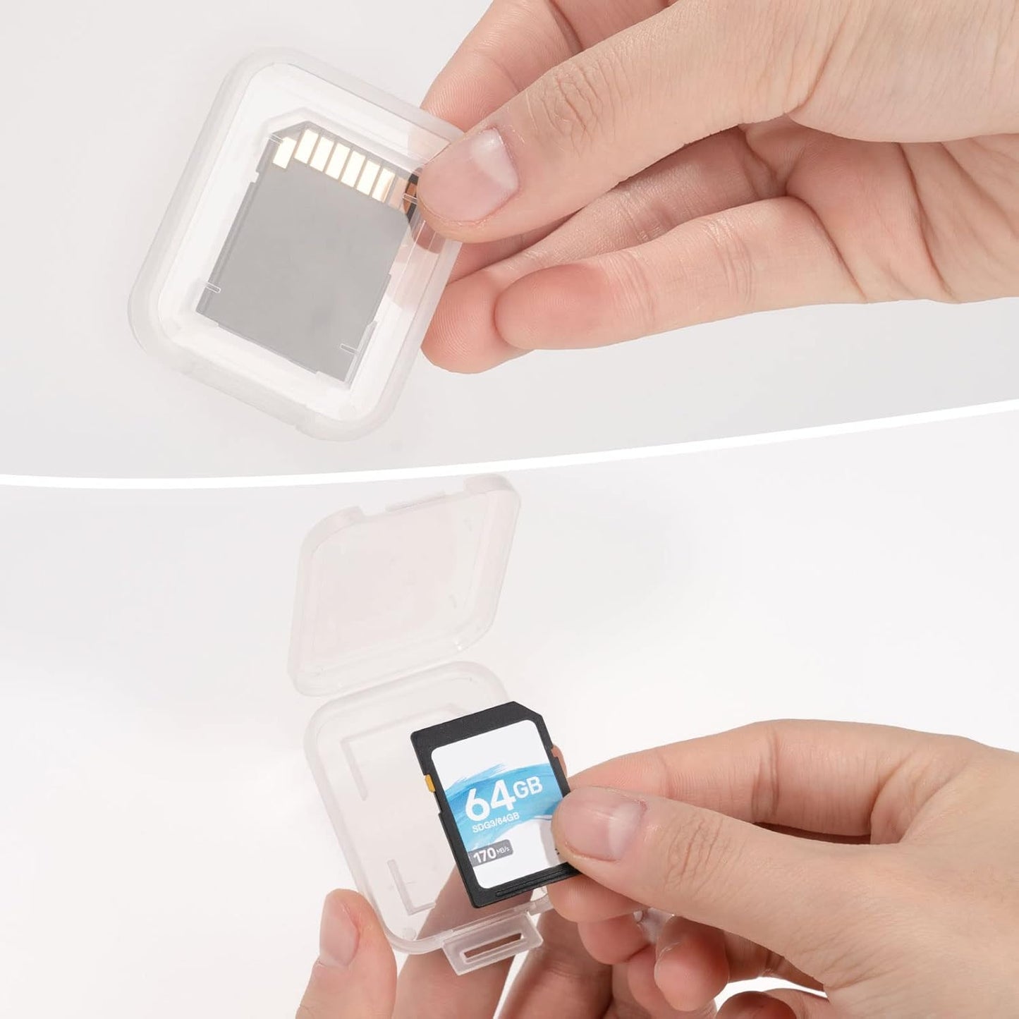 Transparent Standard SD SDHC Memory Card Case Holder Box Storage Boxes (Pack of 10)