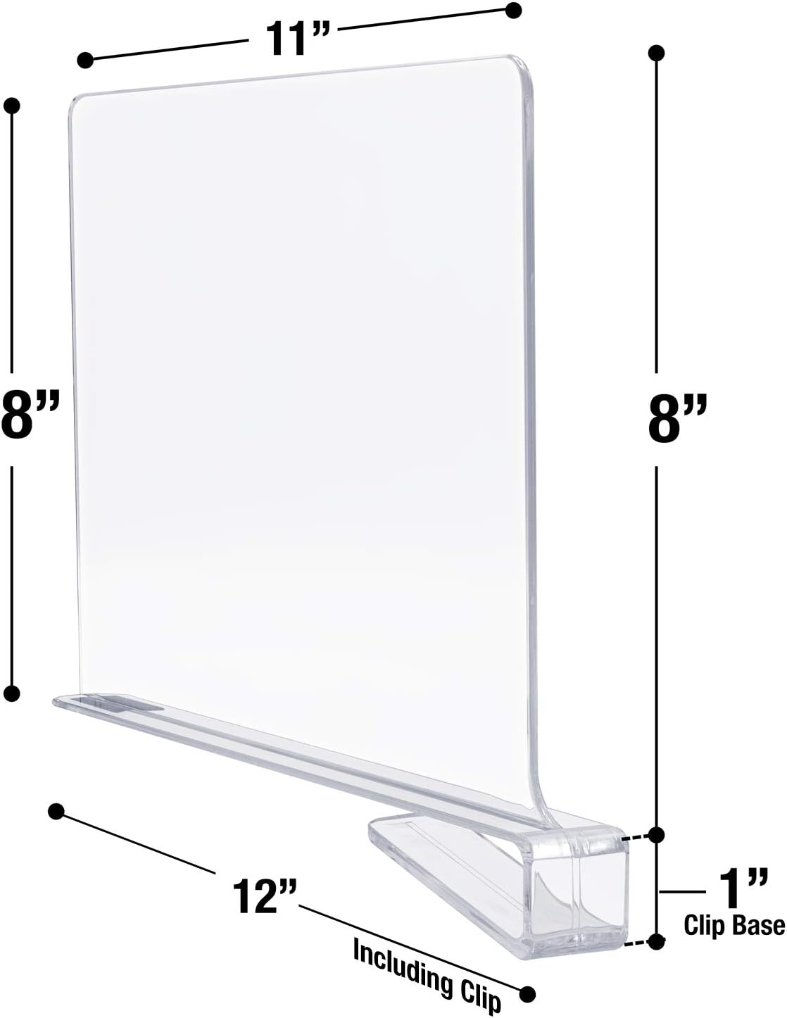 Sorbus 4 Acrylic Shelf Dividers for Shelves, Great Organizer for Clothes, Linens, Purse Separators, Versatile for Closets, Kitchen Cabinets, Bedroom (4-Pack)