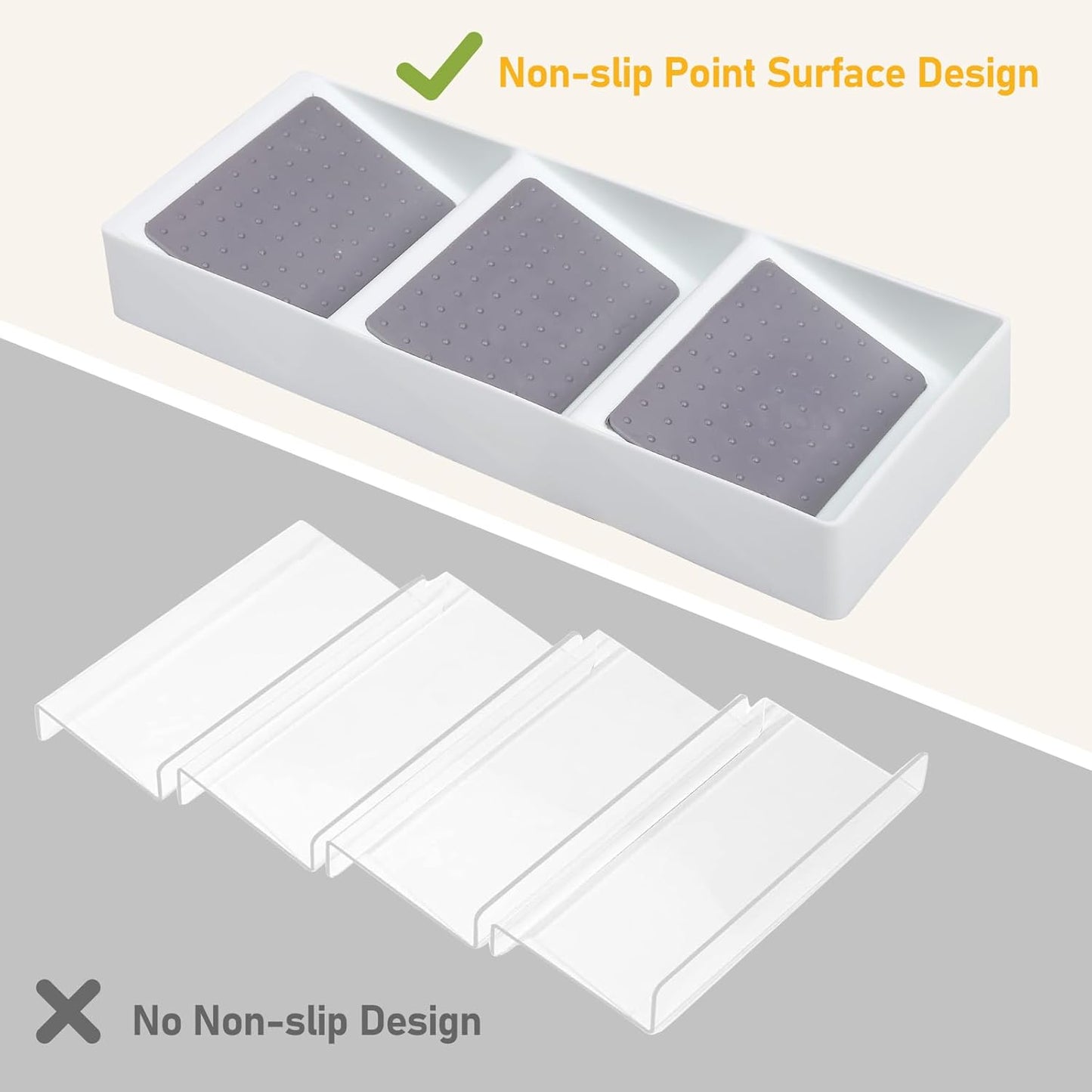 Spice Drawer Organizer, 3 Tier Non-Slip Silicone Seasoning Jars Drawer Insert, Spice Rack Organization for Drawer, Kitchen Spice Rack Tray for Cabinet Countertop Makeup Storage