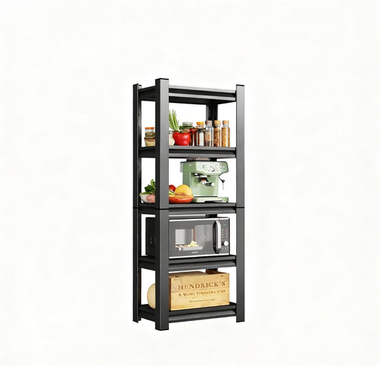 Kitchen Storage Rack，5 Tier Shelving Unit，Metal Adjustable Shelf，1650LBS Steel Shelving Rack，Storage Racks for Kitchen Bathroom Pantry Closet Laundry (5TIER-13.8" D*19.7" W*54" H)
