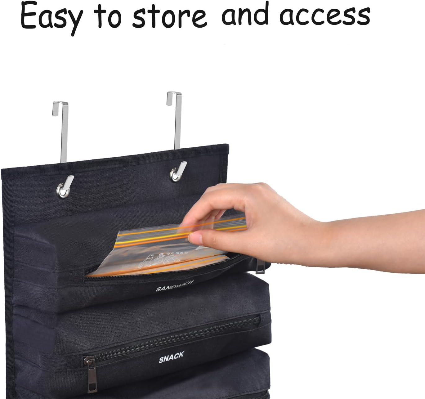 Zipper Bag Organizer Compatible with Gallon, Quart, Sandwich & Snack Food Storage Bag, Kitchen Plastic Bag Storage Organizer for Kitchen RV Camper