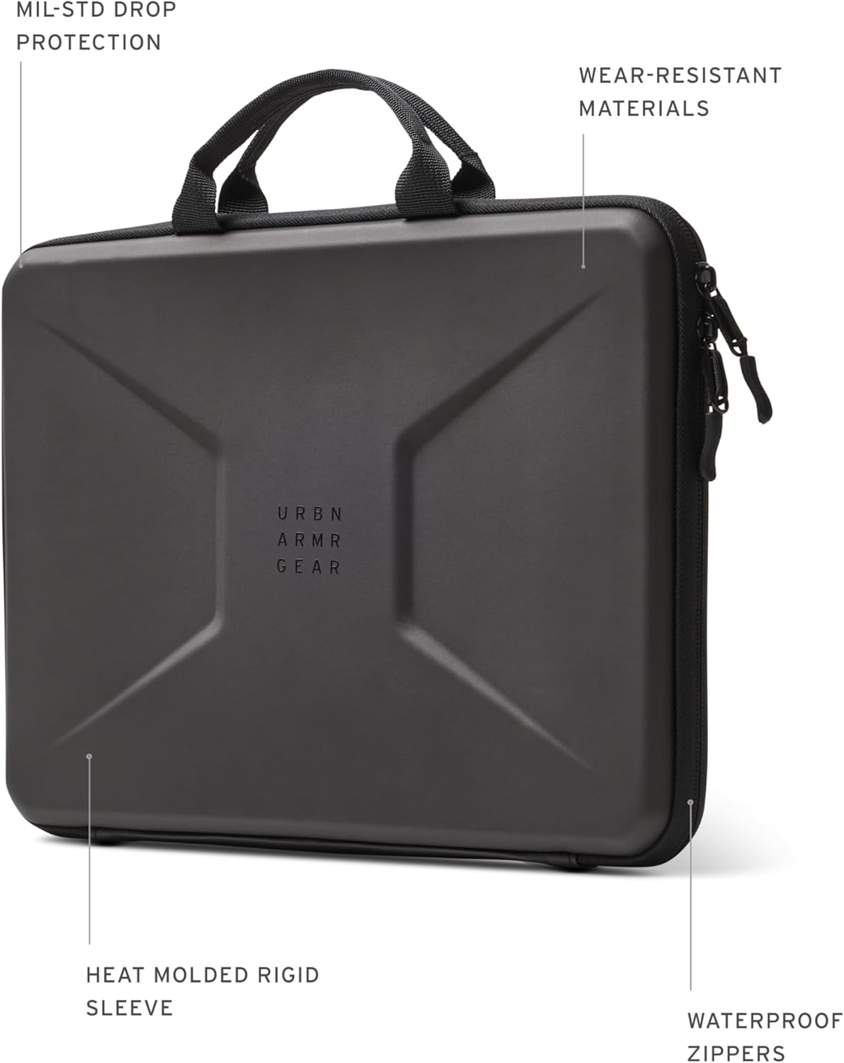 UAG Laptop Sleeve Case, Large Sleeve, Fits Up to 15-16" Laptop, Shockproof Protective Carrying Computer Bag with Carrying Handle and Interior Accessory Pocket, Black