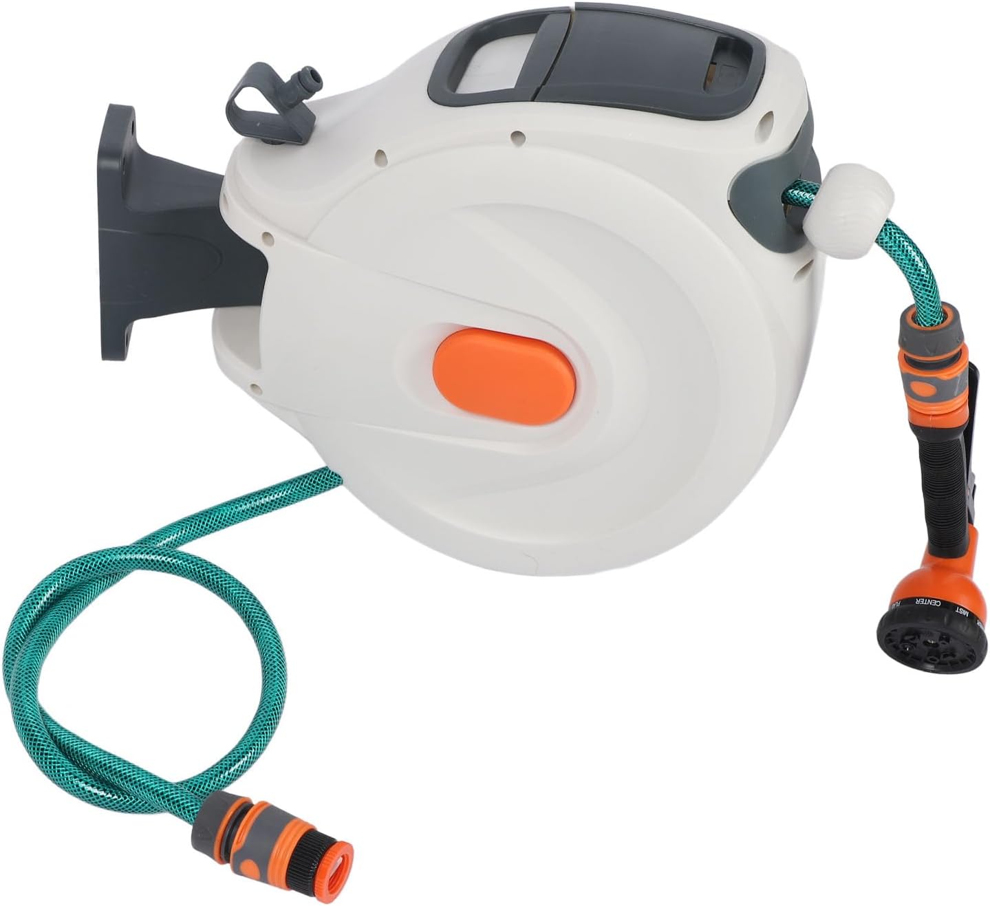 Fafeicy Retractable Garden Hose Reel, 180 Degree ABS Retractable Garden Hose Reel Wall Mount Any Length Lock for Watering