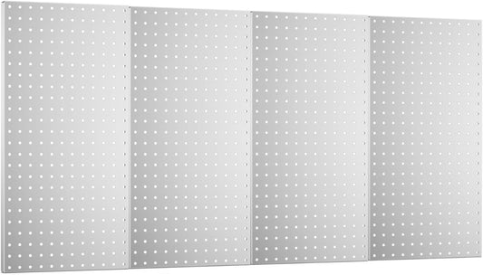 Pegboard Wall Organizer 4 PCS 24" x 12" Silvery Peg Board Metal Pegboard Panels for Garage Tool Storage