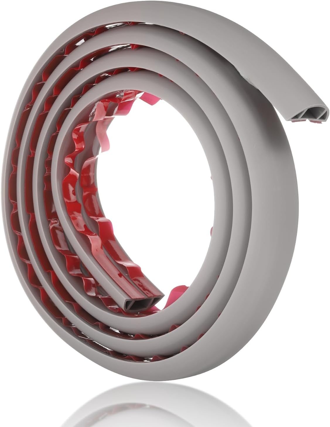 HARFINGTON 6ft Cord Cover Floor W0.6 x H0.33 Inner Channel PVC Hide Extension Cable Floor Wire Hider Wire Covers Protector for Prevent Cable Trips Cables Management, Grey