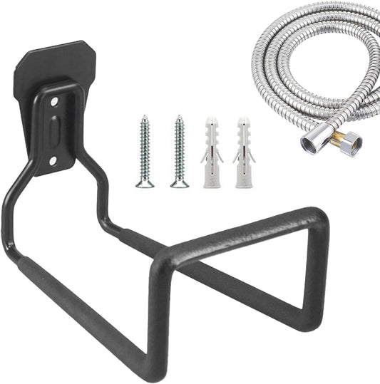 Garden Hose Holder - Heavy Duty Wall Mount Water Tube Hanger, Metal Pipe Hanger Reel, Durablee Rack | Hose Hook Organizer for Garden Expandable Water Extension Outdoor Yard Watering Storage