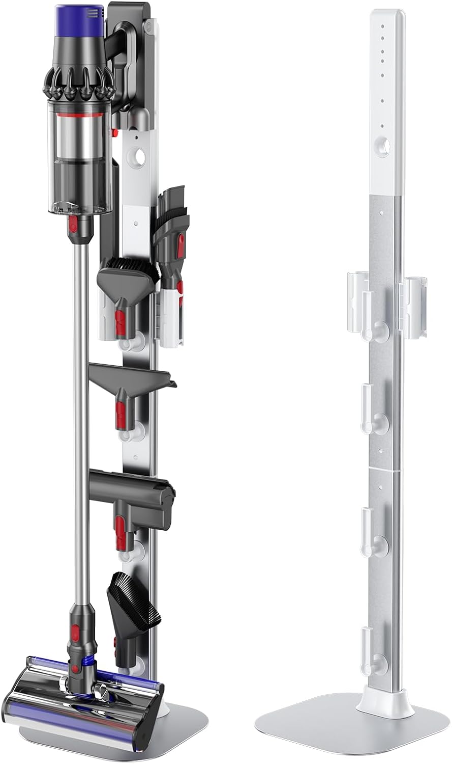 Vacuum Stand Compatible for Dyson V15 V12 V11 V10 V8 V7 V6, Bracket Made of Aviation Aluminum Alloy Material Compatible with All Handheld Cordless Vacuum Cleaners, with A Hidden Power Cord Design