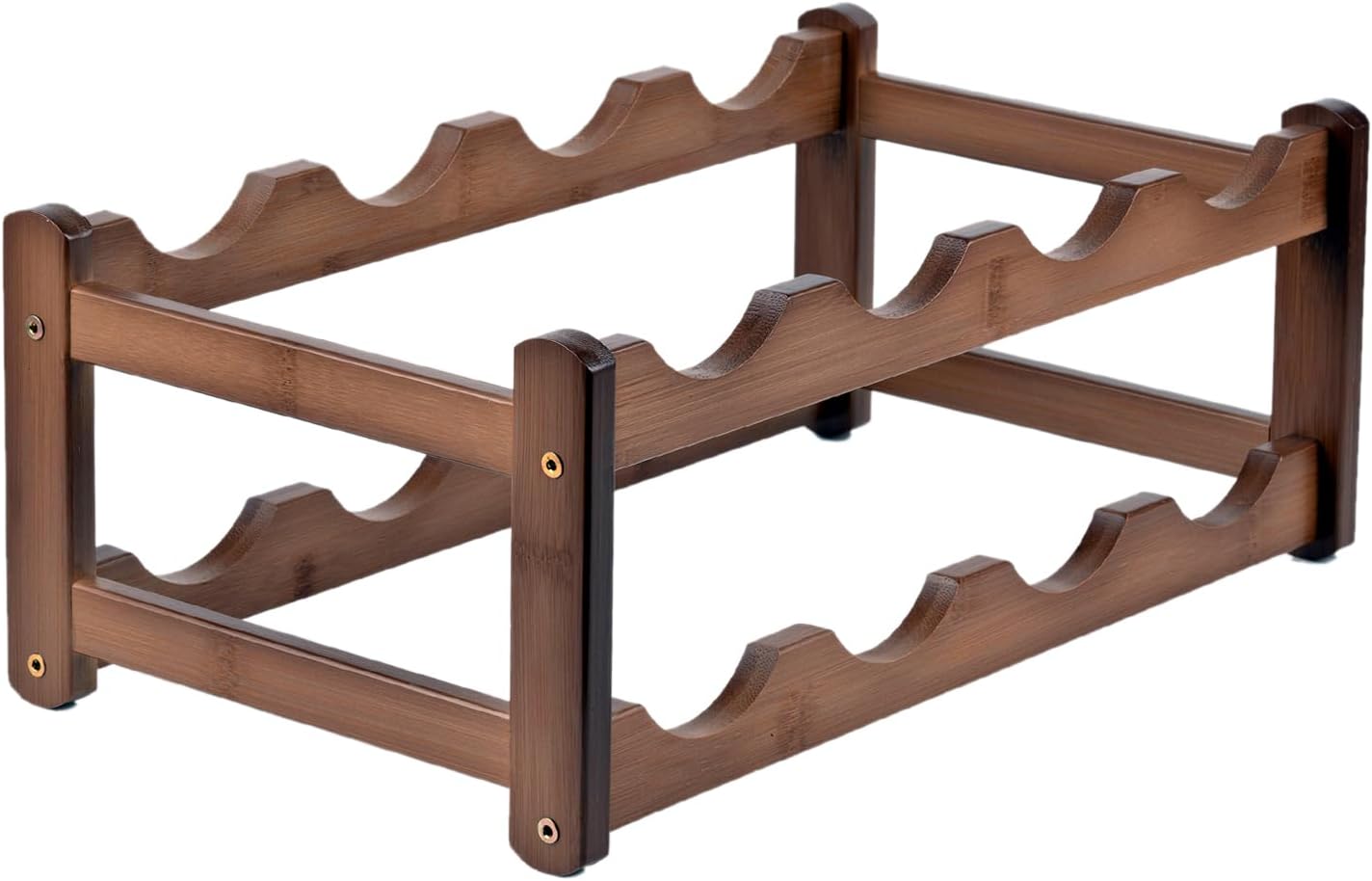 Wine Rack Storage,Bamboo Wine Racks Cabinet Shelf,2-Tier 8 Bottles Freestanding Wine Bottle Holder for Basement,Kitchen,Countertop
