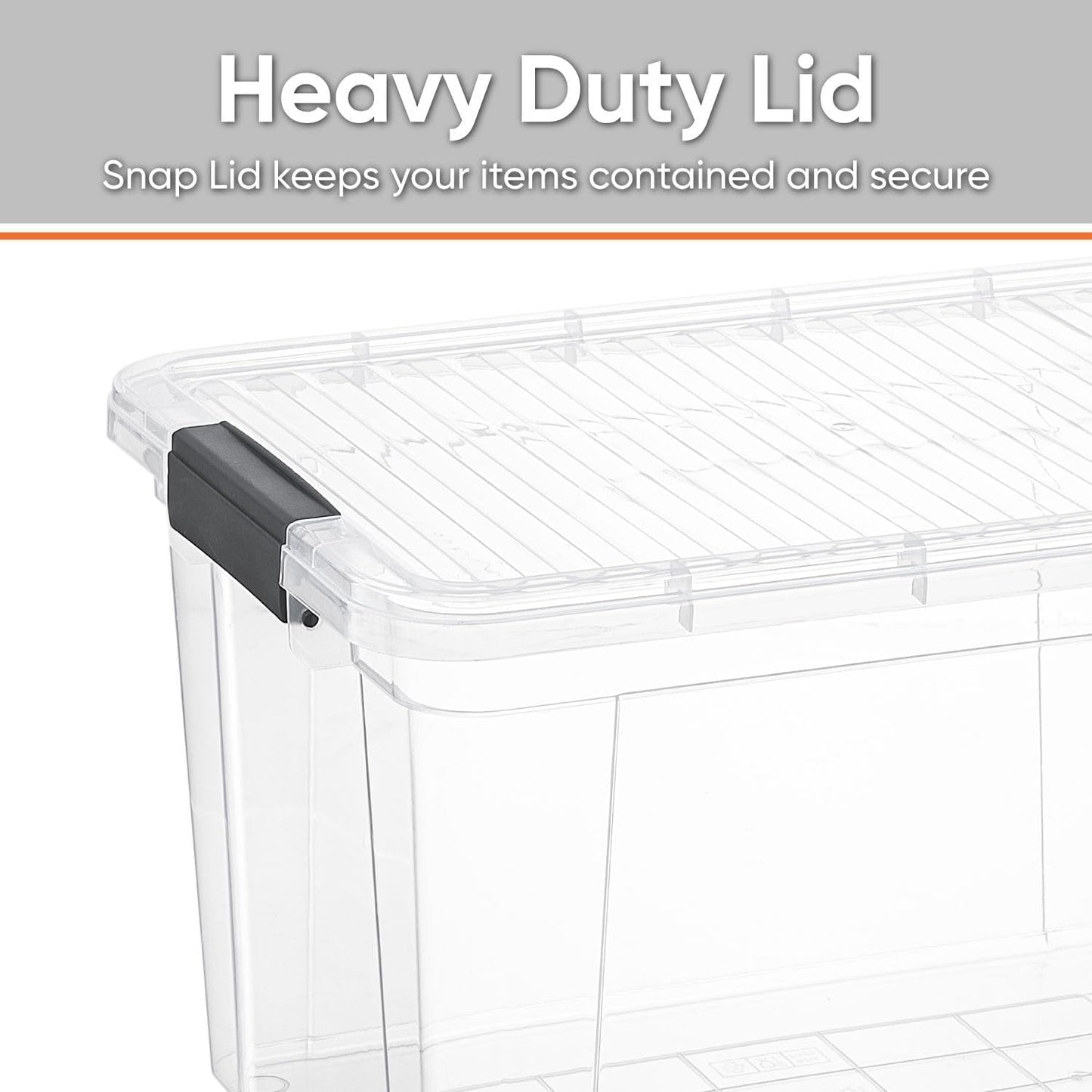 Superio Storage Bins with Lids- 6 Pack, 4.75 Qt Clear Boxes for Organizing, Stackable Plastic Containers- BPA Free, Non-Toxic, Odor Free, Organizer for Home, Office, Dorm