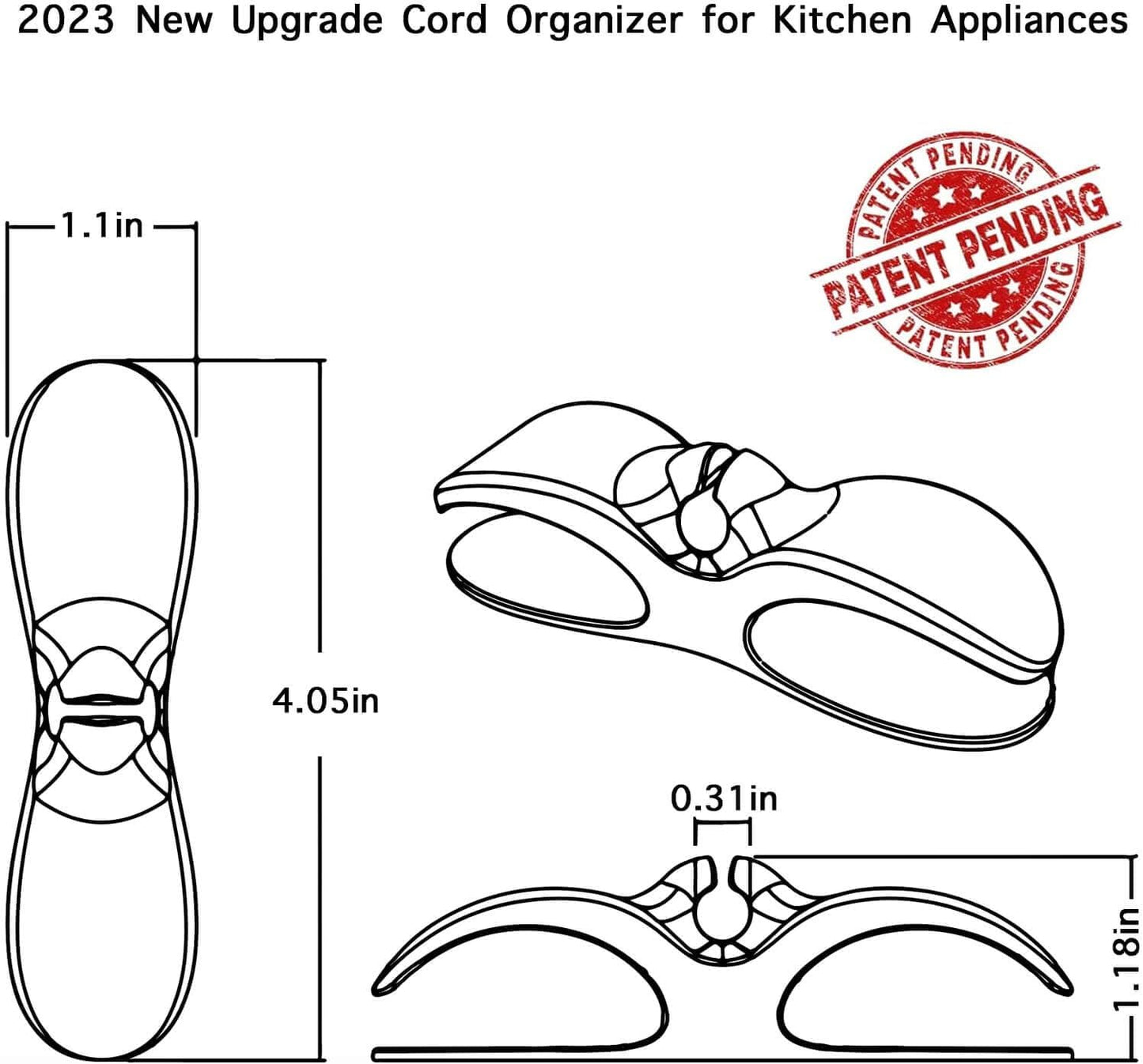 Cord Organizer for Kitchen Appliances - Clear 6PCS