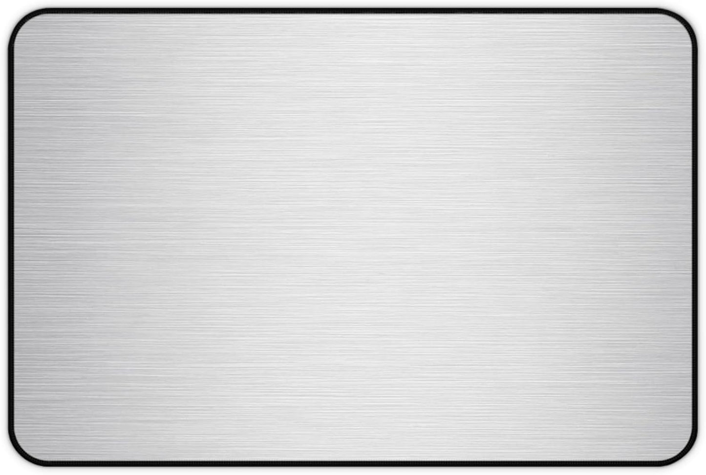 Brushed Metal Texture Desk Mat - Extended Mouse Pad & Desk Pad, Neoprene Surface, Non-Slip Rubber Base, Stitched Edges, Desk Protector for Keyboard & Mouse (Silver, 12x18)