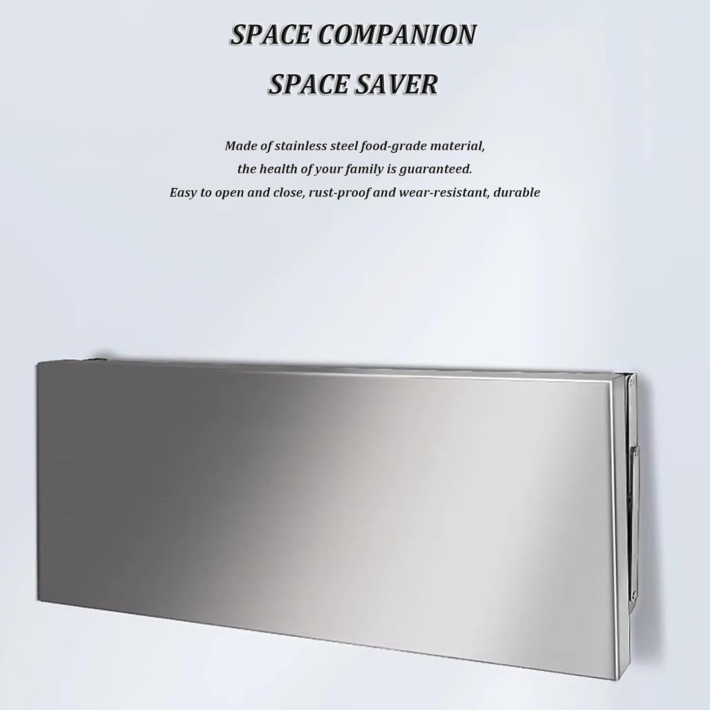 Stainless Steel Folding Wall Shelf,Stainless Steel Wall Mount Folding Table, Wall-Mounted Folding Table,for Laundry Room,Kitchen, Restaurant,Folding Design,Space Saving. (Size : L60*W30cm)