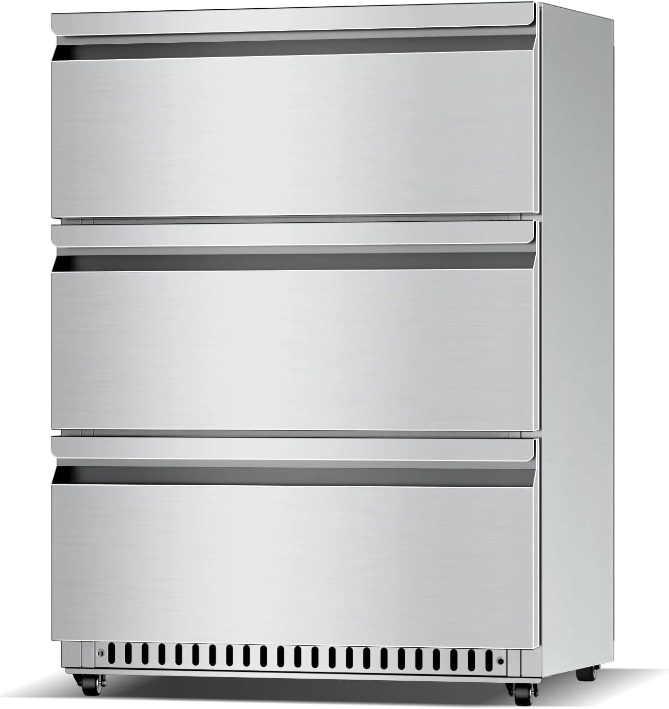 Drawer Refrigerator Outdoor Under Counter Stainless Steel 3 Drawers Beverage Refrigerator Weather Proof Built-in Beverage Fridge for Commercial Home
