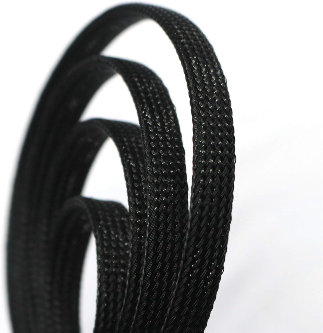 30ft PET Expandable Sleeving Wire Cable Sleeve (1/3", Black)