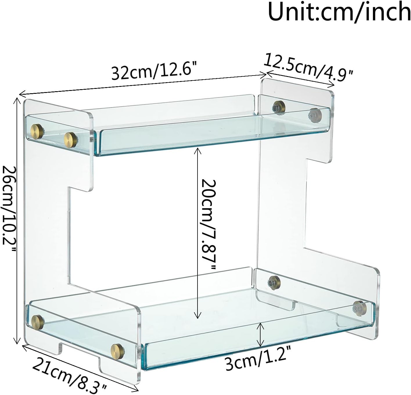 FFK Bathroom Organizer Countertop,2 Tier Bathroom Counter Organizer Kitchen Spice Rack Cosmetic Organizer,Countertop Storage Shelf for Bathroom, Kitchen, Living Room, Bedroom, Dressing Table
