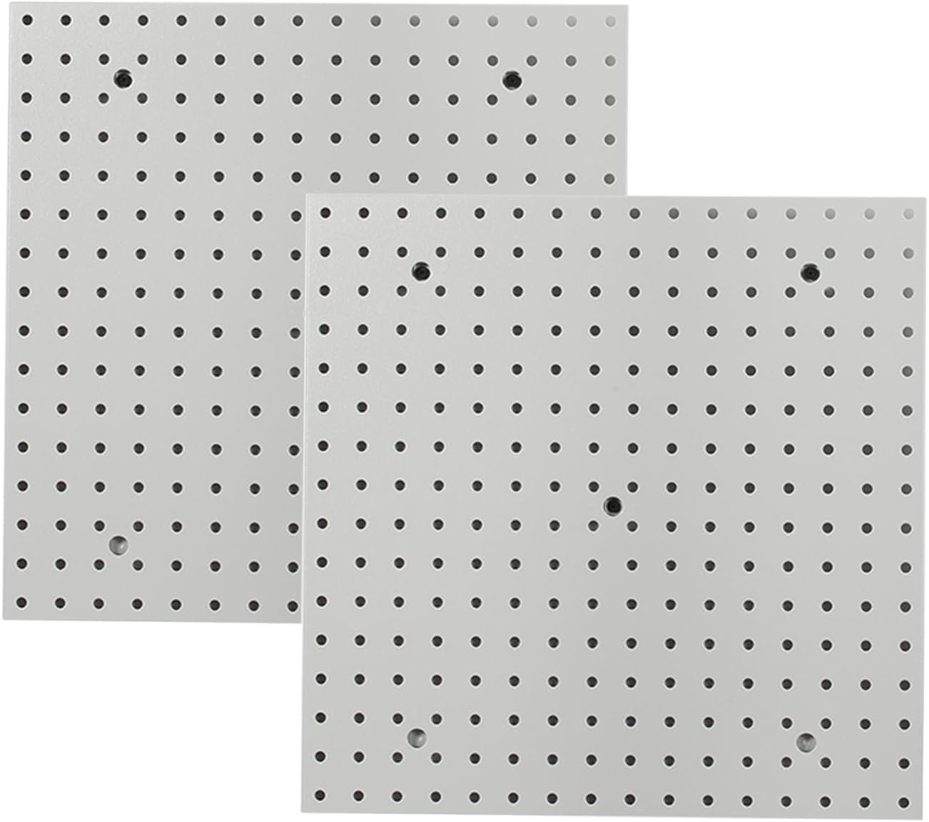 Pegboard Smith 16x16 inch Wall Organizer Pegboard Panels, Gray Metal Pegboard for Tool Storage, Workbench Tools Organization Peg Board (2 PCS, Grey)