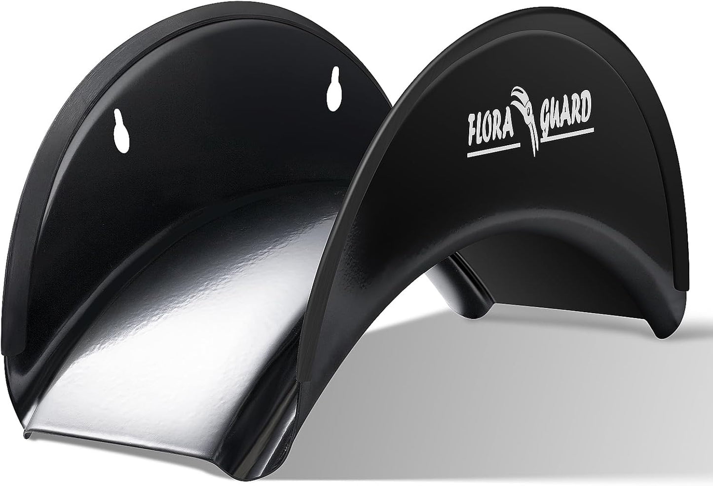 FLORA GUARD Garden Hose Holder, Heavy-Duty Hose Hanger, Holds Up to 125 ft, Garden Rack Wall Mount for Outside, Rust and Slip Resistant, Black
