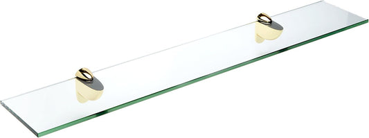 Spancraft Glass H-6x18-Brass Heron Glass Shelf, Brass, 6" x 18"