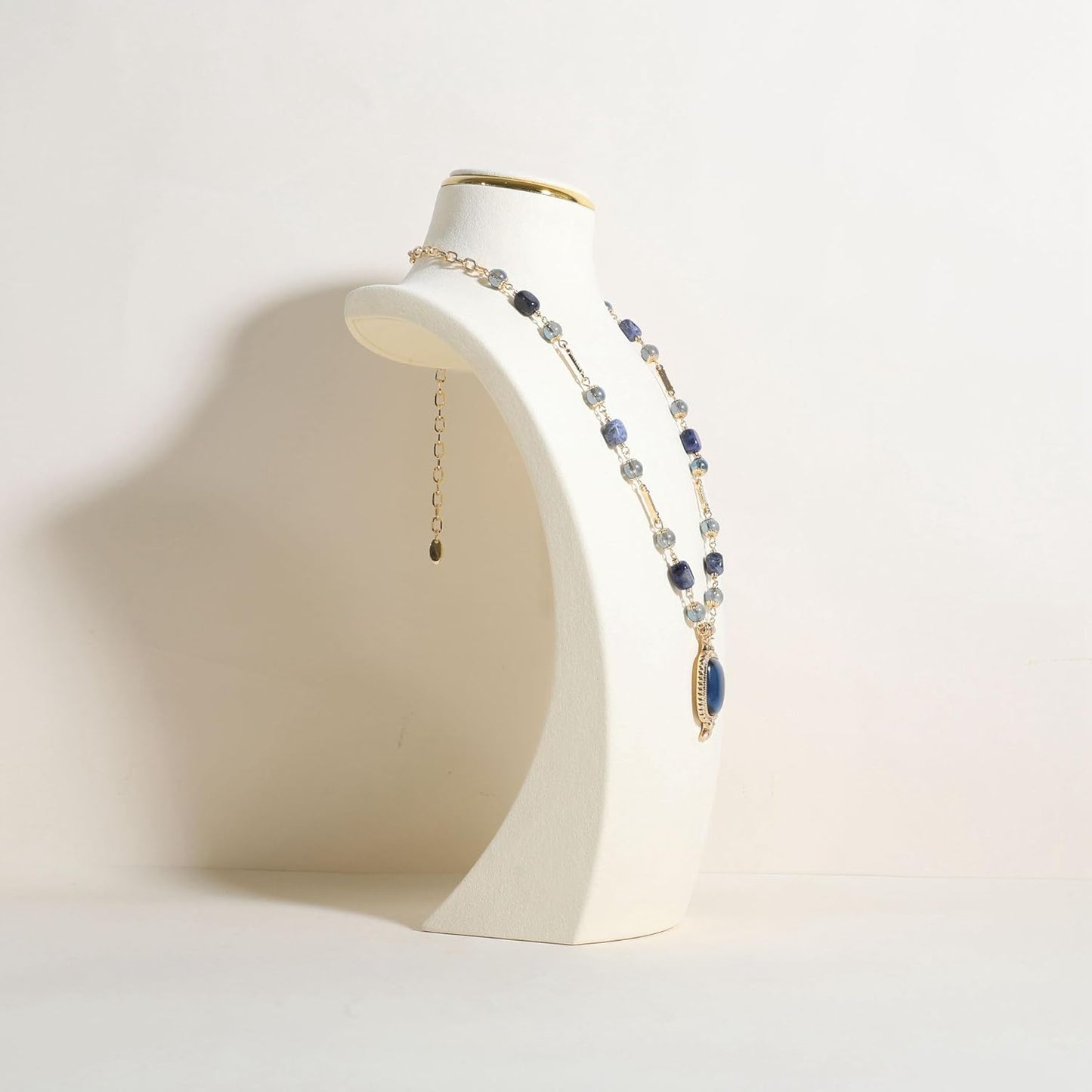 velvet necklace display stand, necklace display holder for selling, bust jewelry display, necklace mannequin display stand【Cream-Large】