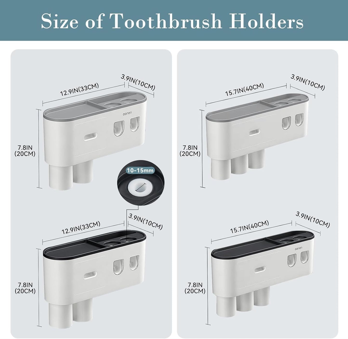 Toothbrush Holders Wall Mounted, Toothbrush Holder with Automatic Toothpaste Dispensers, 6 Brush Slots, 3 Magnetic Cups,1 Cosmetic Drawer Organizer and 1 Large Storage Tray