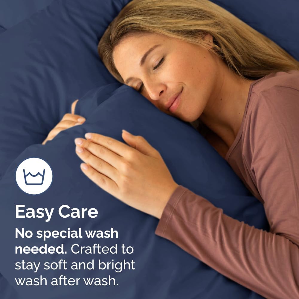 Queen Pillow Cases - 4 Pack - Super Soft Pillowcase Covers - Envelope Enclosure - Hotel Quality Pillow Protectors - Wrinkle Free, Shrink & Stain Resistant - Machine Washable - 20" x 30" (Navy Blue)