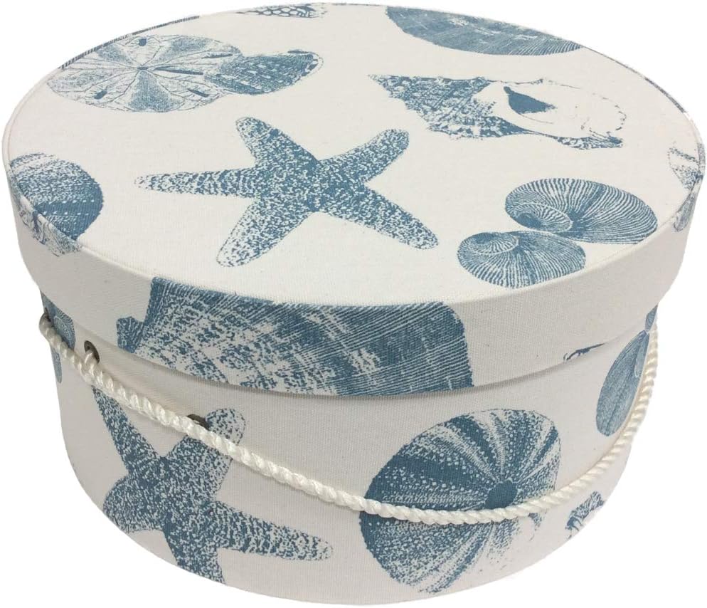 Sarah's Hat Boxes Classic Shells Hat Box – 18.5" x 9.5" (Dia. x Ht.) Handmade in USA – Odorless Non-Toxic Adhesive, Cording Handle – Premium Storage for Hats & Accessories