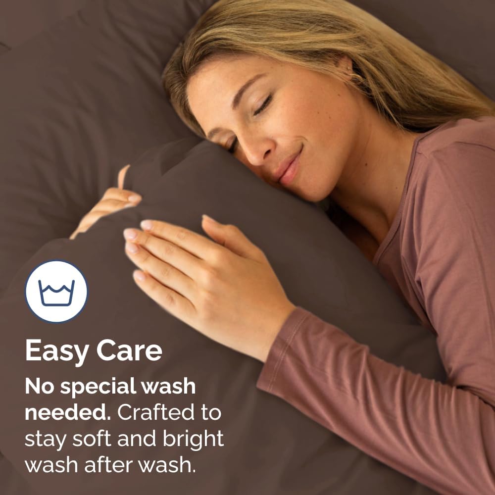 King Pillow Cases - 2 Pack - Super Soft Pillowcase Covers - Envelope Enclosure - Hotel Quality Pillow Protectors - Wrinkle Free, Fade, Shrink & Stain Resistant - Machine Washable - 20" x 40" (Brown)