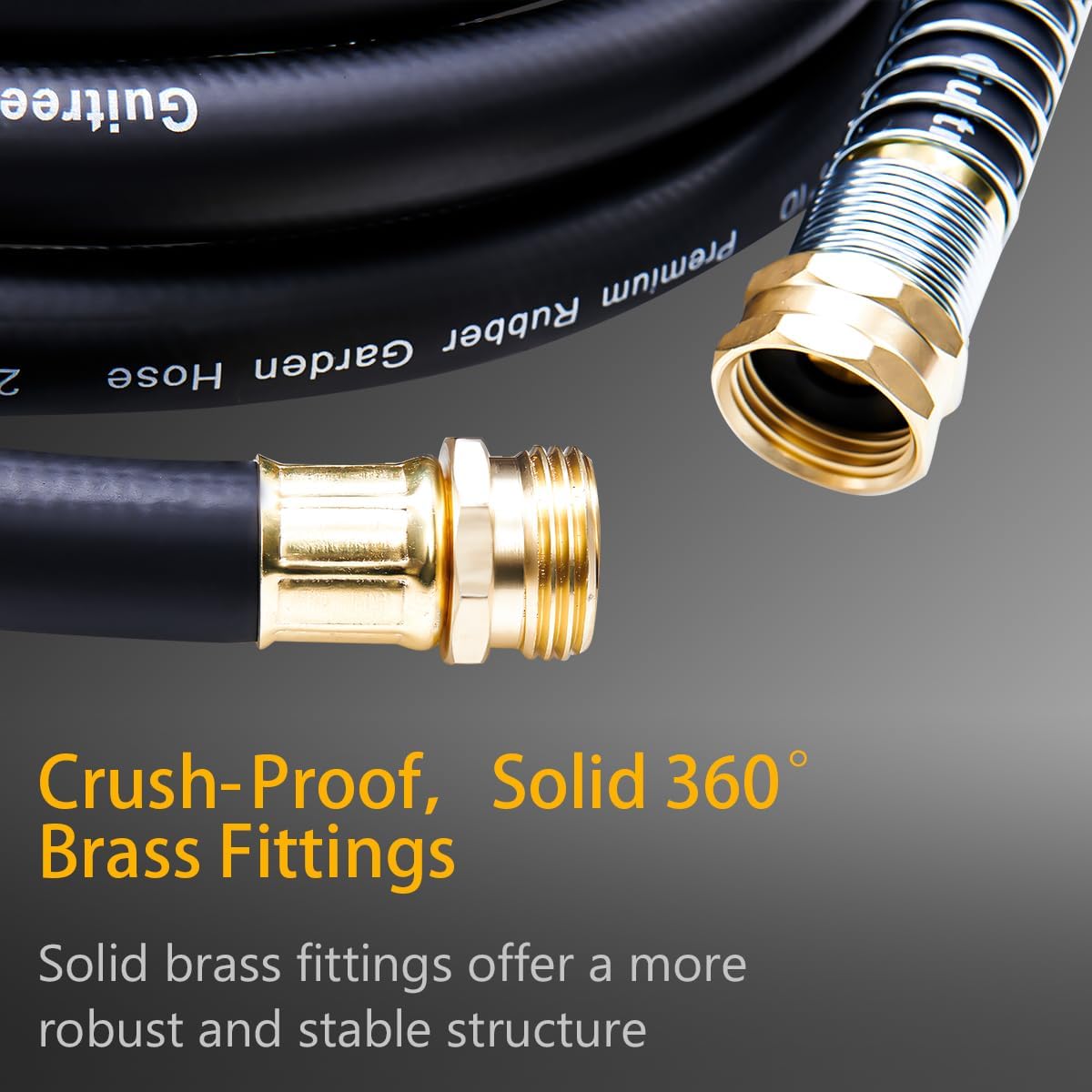 Leader Garden Hose 10ft x 3/4", Heavy Duty Short Water Hose, Female to Female Fittings, Five Layered Braiding for Durability, 1000PSI Burst, 300PSI Working (Black)