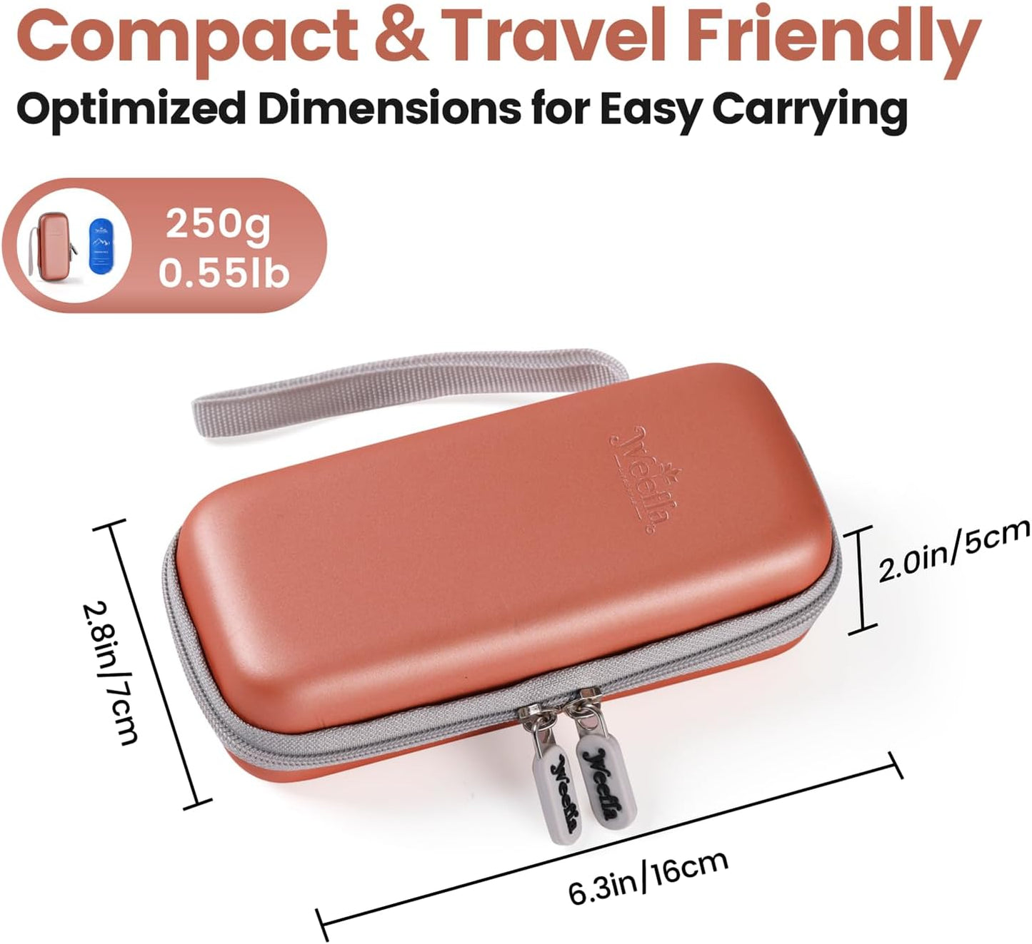 Hard Shell Insulated Cooler Travel Case for 1 Ozempic or Wegovy Injector Pen & Needles, TSA Approved Cold Pack, Easy to Clean, Compact Syringe Box Holder for Trip & Daily Use (Gray)