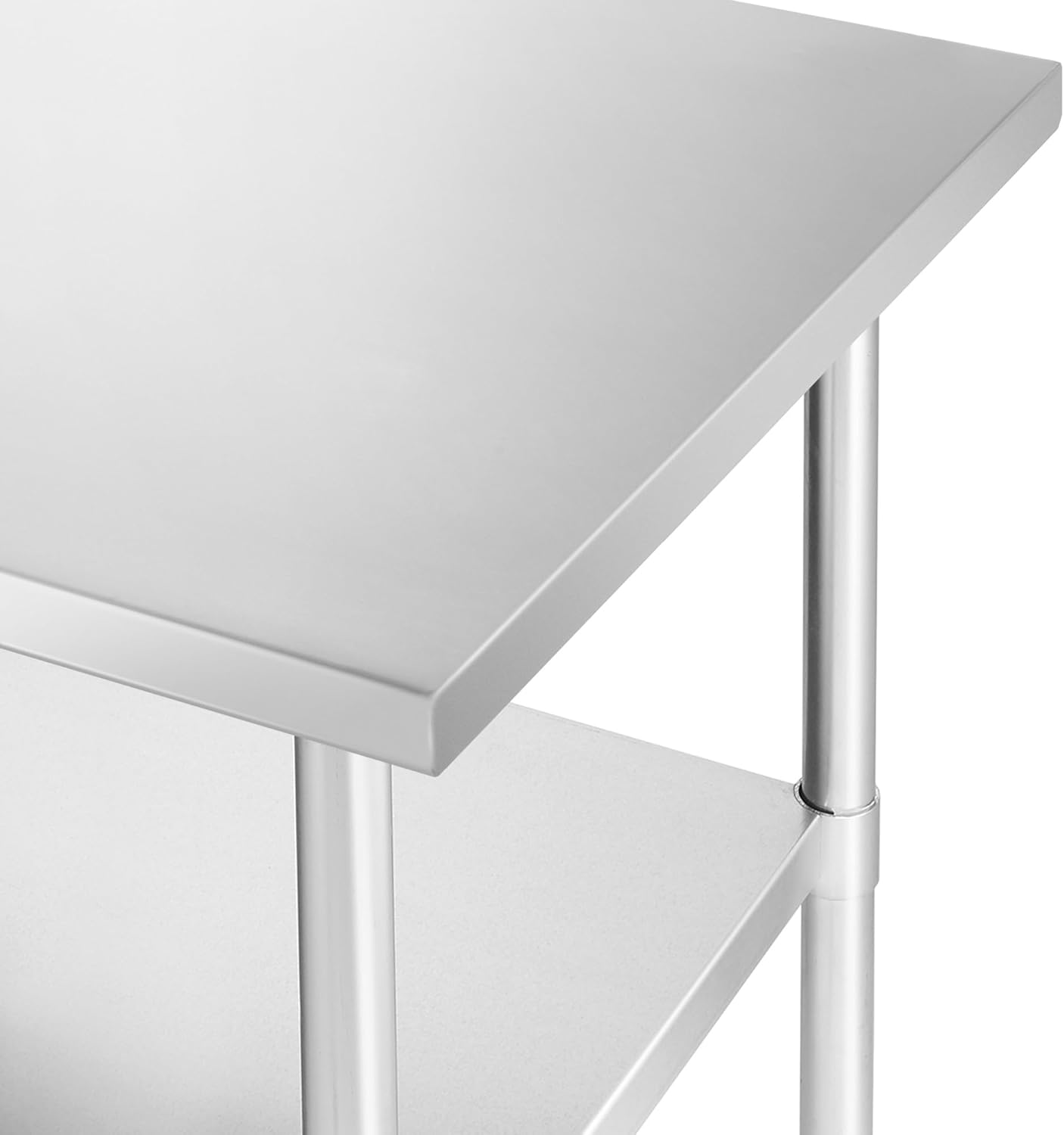 KUTLER Stainless Steel Table 24 x 72 Inches, NSF Heavy Duty Commercial Kitchen Prep and Work Table with Undershelf for Restaurant, Hotel, Home