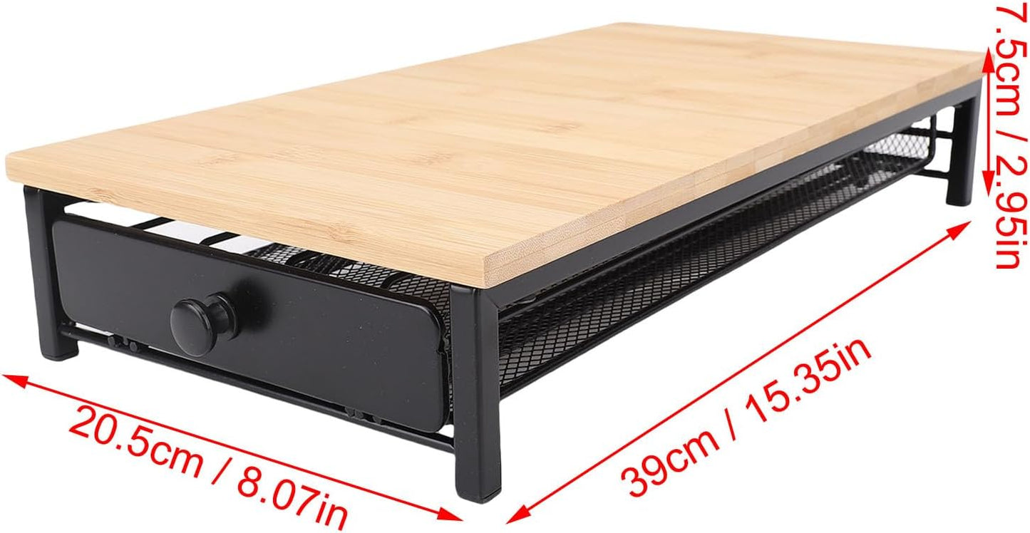 WALFRONT Coffee Pod Drawer, Wooden Coffee Capsule Storage Holder with 40 Capacity, Rustic Organizer for Home Kitchen Office Counter