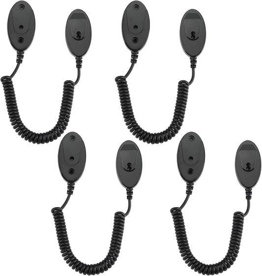 Magnetic Remote Leash Control Holder with Security Cable, Retractable Tidy Anti-lost Rope Organizer Easy Installation Stable Suitable for Projector TV Fan and Air Conditioner Remotes (4Pcs Black, S)