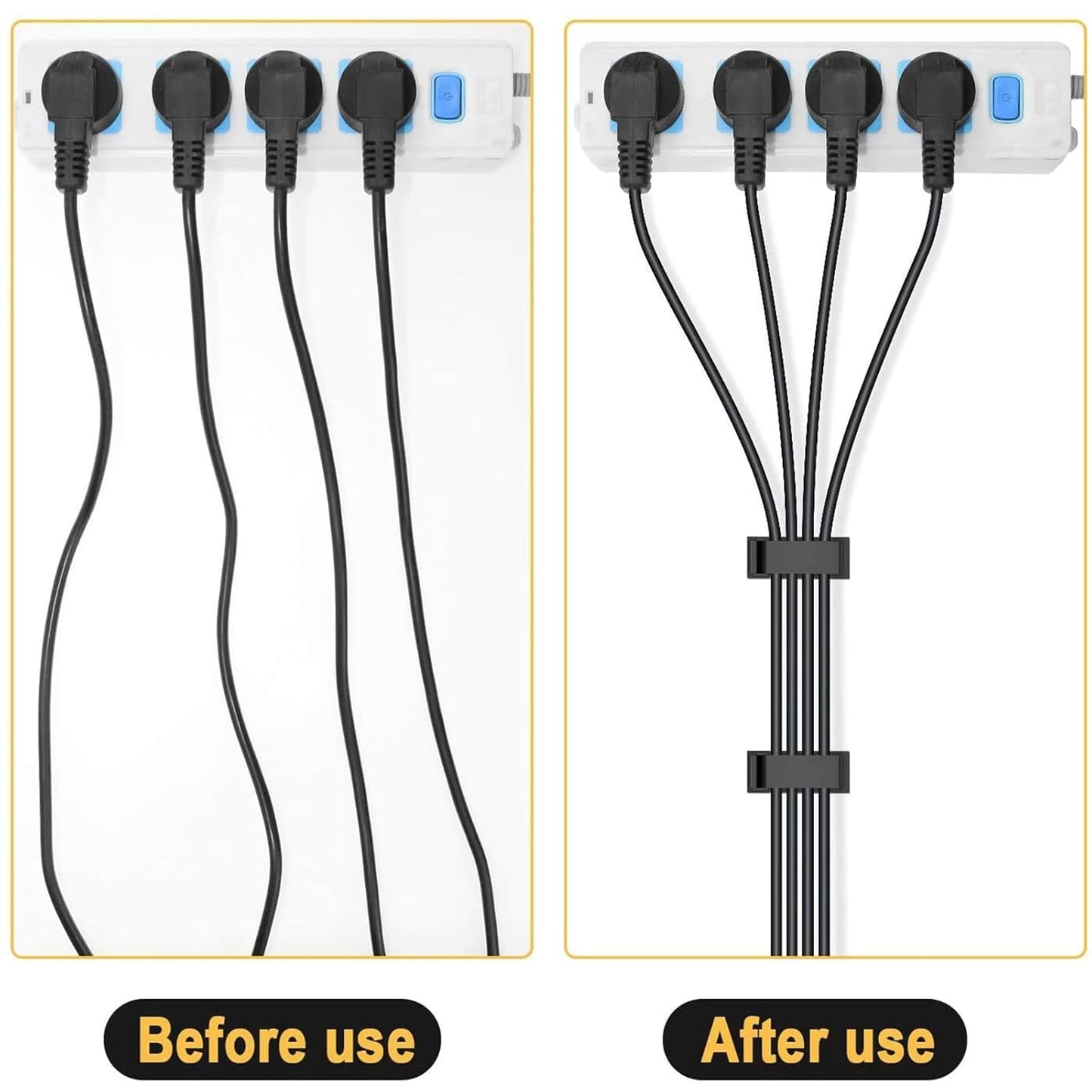 50Pcs Self Adhesive Cable Management Clips,Cable Organizers Wire Clips Cord Holder for PC Laptop Ethernet Cable Desktop Home Office(1.78’’ x 0.75’’ x 0.28’’,Black)