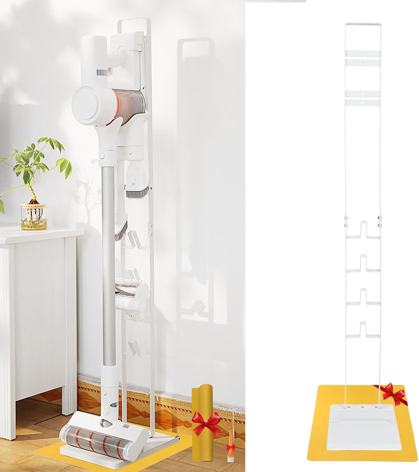 Vacuum Stand for Dyson,Handheld V15 V11 V10 V8 V7 V6 DC30 DC31 DC34 DC35 DC58 DC59 DC62 Cordless Vacuum Cleaners,Stable Metal Storage Bracket Holder(White)