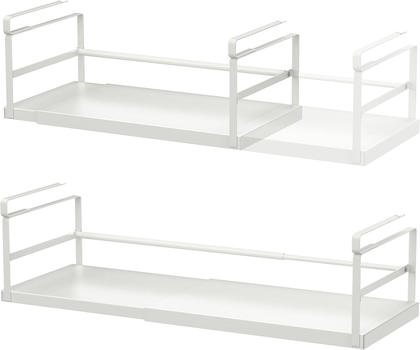 Finnhomy 2 Pack Under Cabinet Organizer, Pantry Organizers and Storage, Under Shelf Basket, Pantry Organization, Expand between16.14”-24.8”, Light Gray