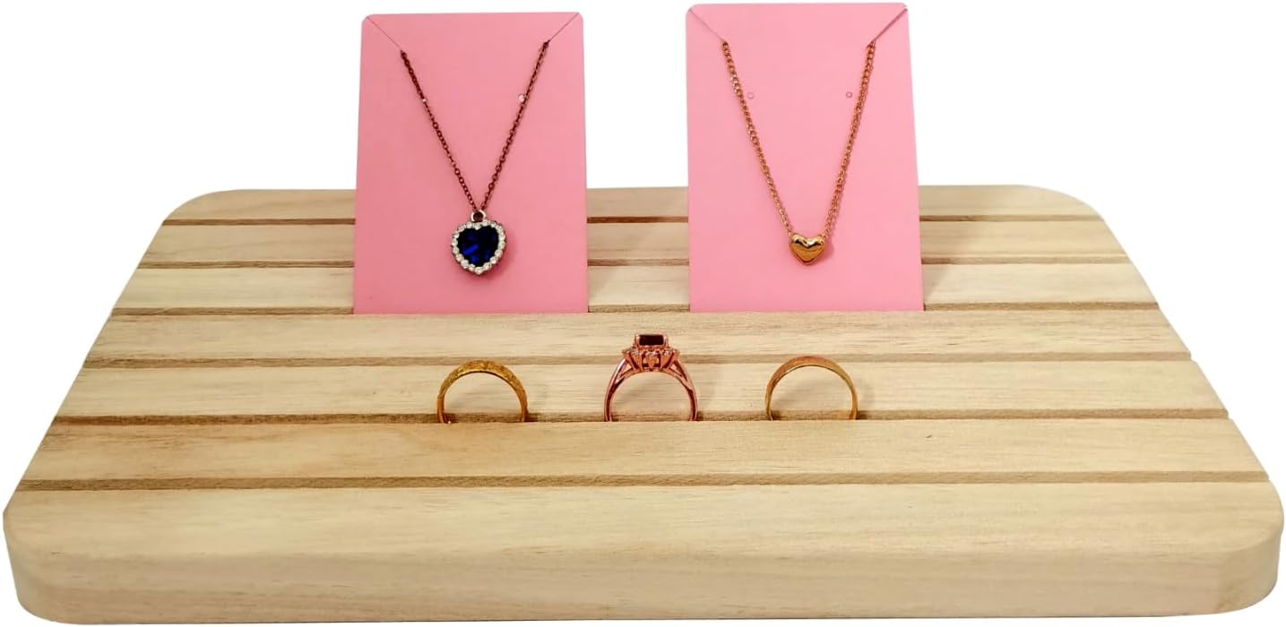 Natural Wood Business Card Holder Wooden Earring Display Stands Jewelry Retail Display for Selling Earring Showing Ring organizer
