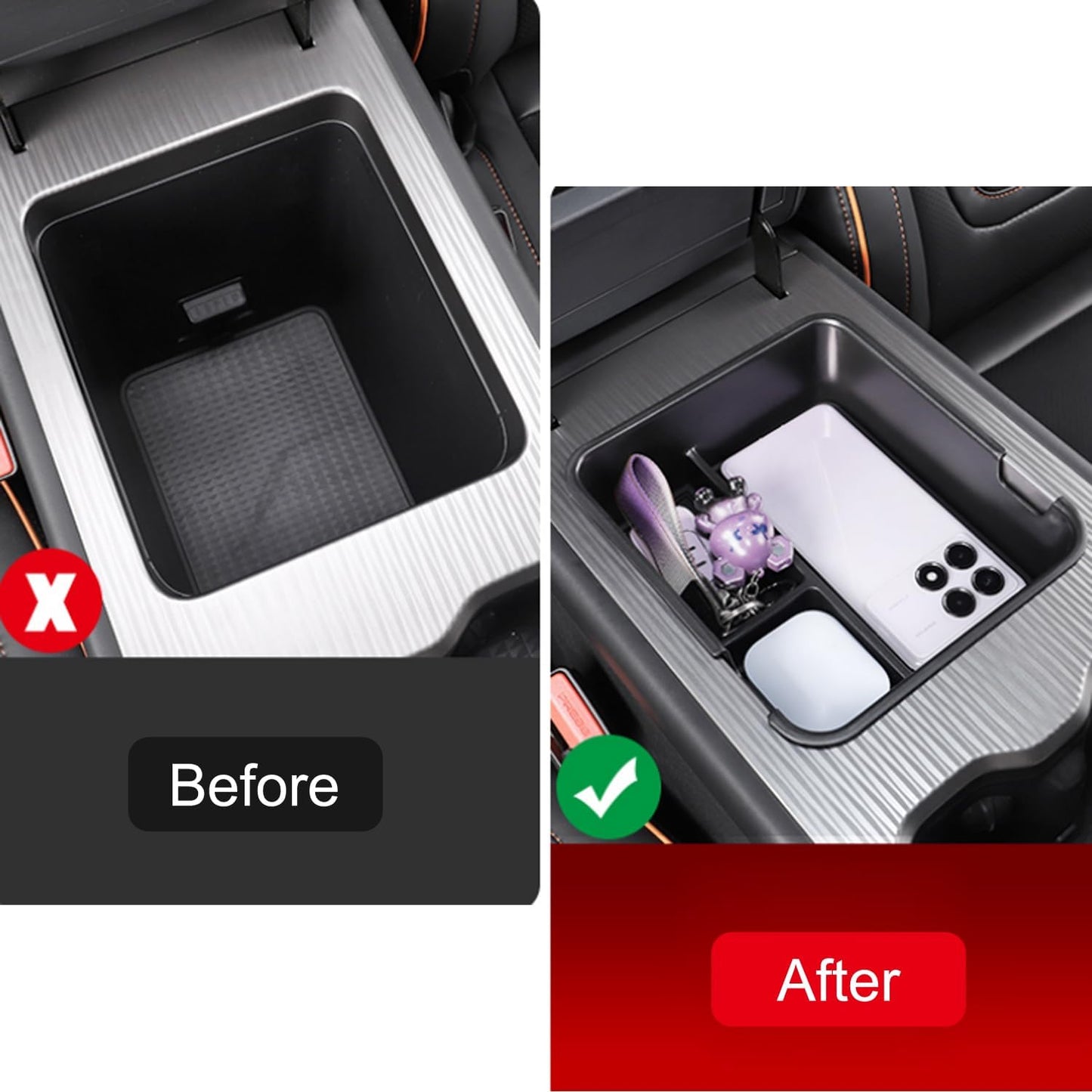 CTH for Jetour T1 2024 2025 2026 Center Armrest Storage Organizer Insert Tray Box Storage Box Car Accessories 1 Set