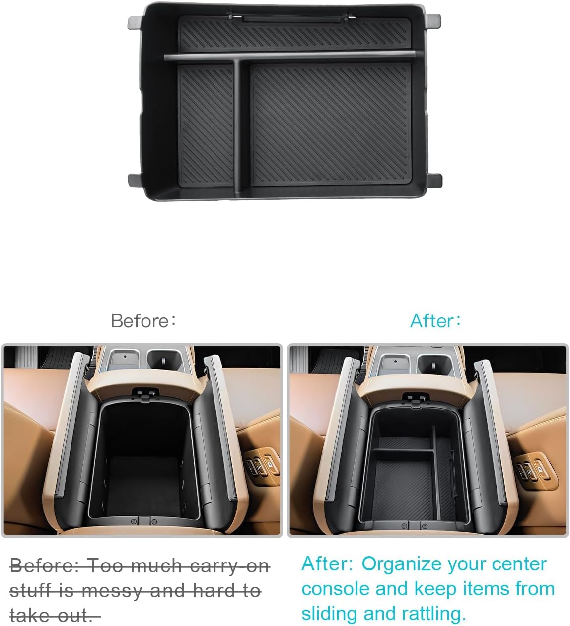 CDEFG for 2026 Hyundai Palisade Center Console Organizer for 2026 Hyundai Palisade Accessories Middle Console Armrest Storage Box (Only for 7-Seater Split Armrest)