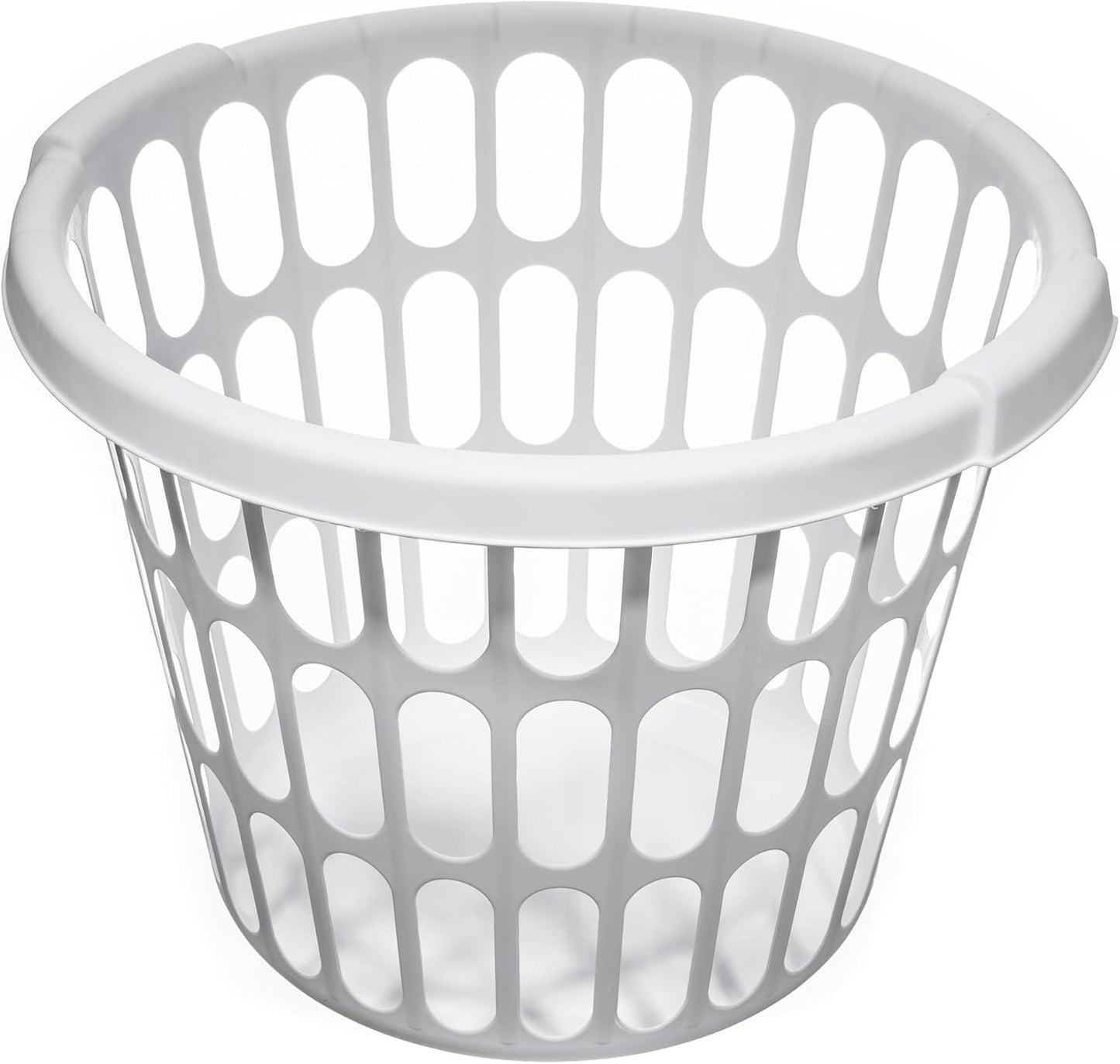 10-Pack Round White Plastic Laundry Basket, Suitable for Use in Bathrooms, Laundry Rooms, Bedrooms and Dormitories, Lightweight and Durable.