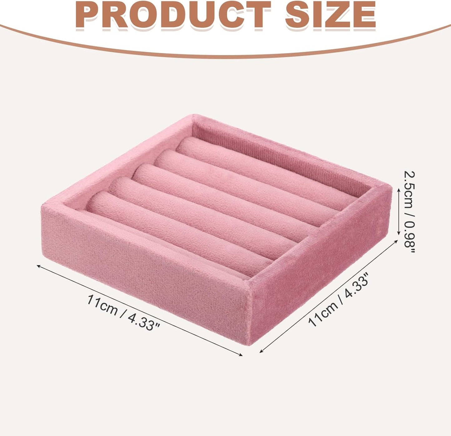 uxcell Stackable Jewelry Storage Tray, Jewelry Tray Drawer Organizer, Small Display Box for Earrings, Necklaces, Rings and Bracelets, Pink