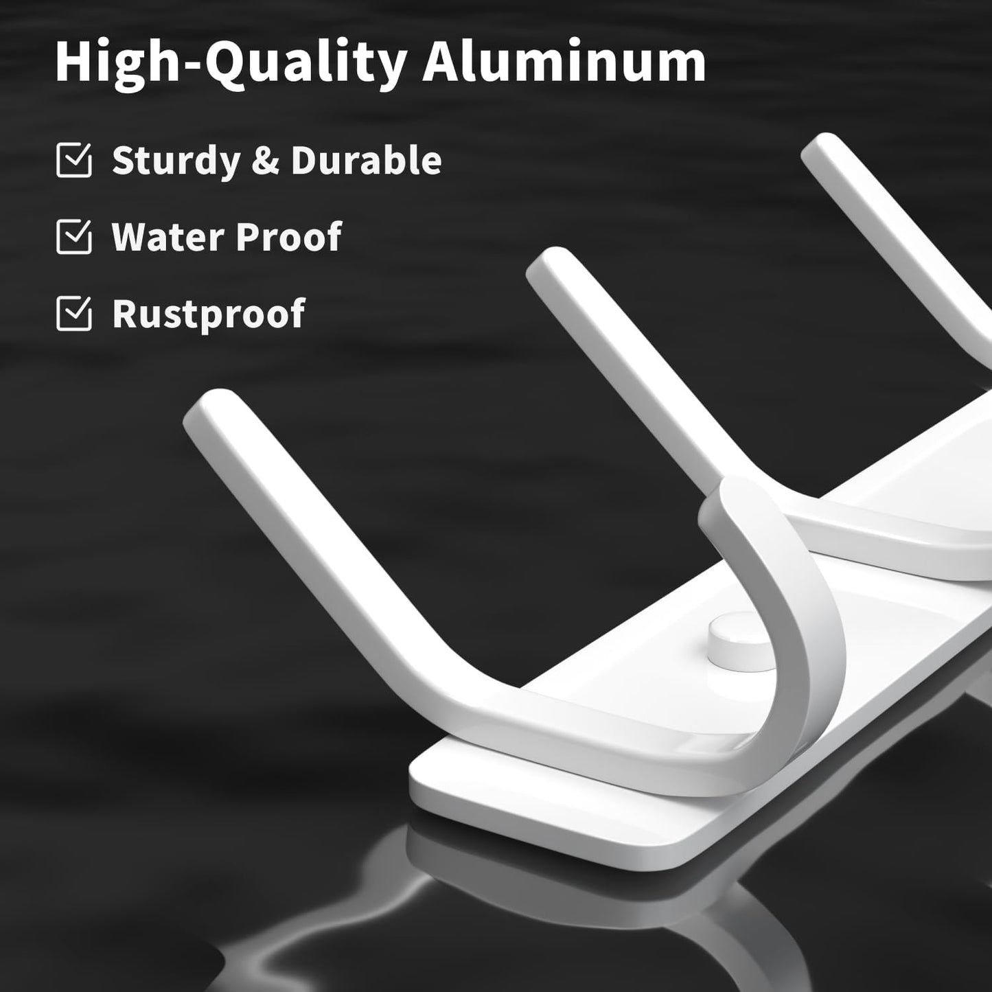 Coat Rack Wall Mount Hooks - 15 Inch Matte White Metal 6-Hook Organizer Wall Mounted, Modern Kids Room, Entryway & Bathroom Hanger for Beach Towels, Coats, Purses, Bags (2 Pack)