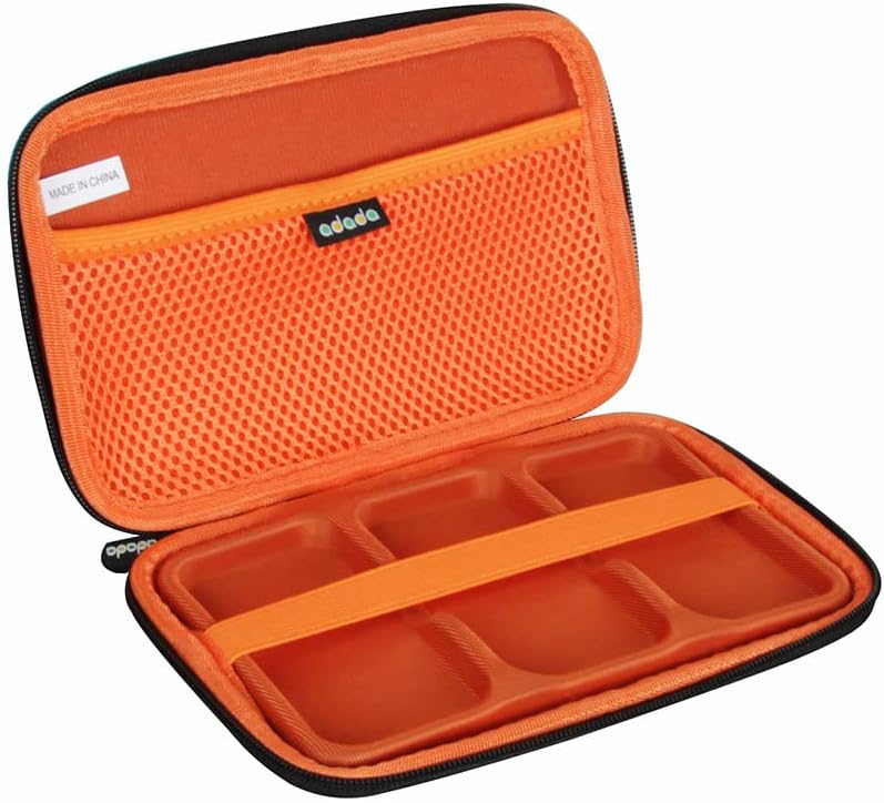 Adada Hard Case for SanDisk 500GB / 250GB / 1TB / 2TB Extreme Portable SSD (Black+Orange, Case for 3 Hard Drives)