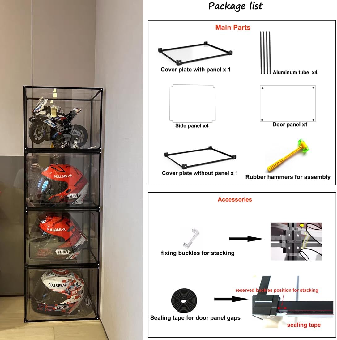 Motorcycle Helmet Storage Rack,Helmet Organize Display Cabinet for Football Helmet, Bike Helmet, Baseball Helmet