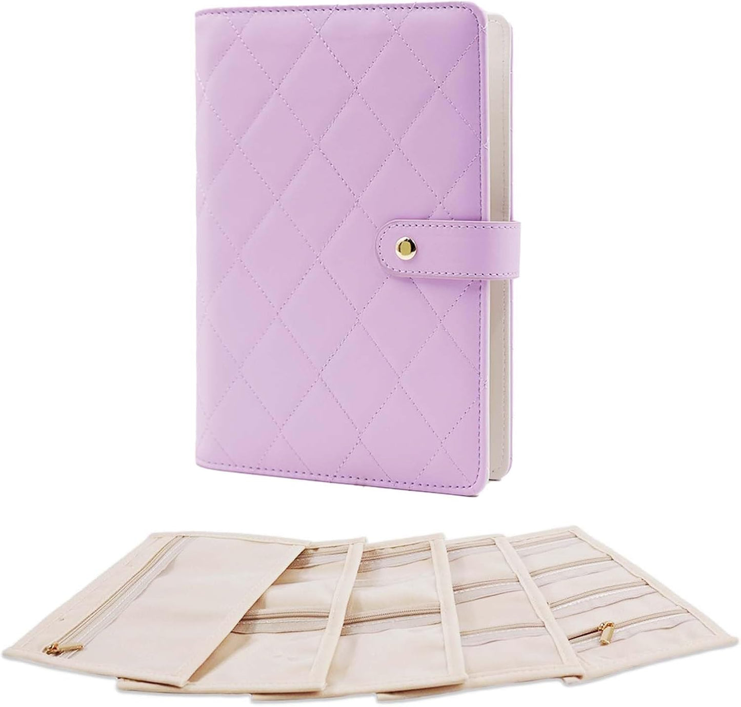 Travel Jewelry Organizer Case ， Portable Jewelry Organizers Storage Book, Compact Jewelry Roll for Earrings, Rings, Necklaces - Perfect Jewelry Travel Bag for Women