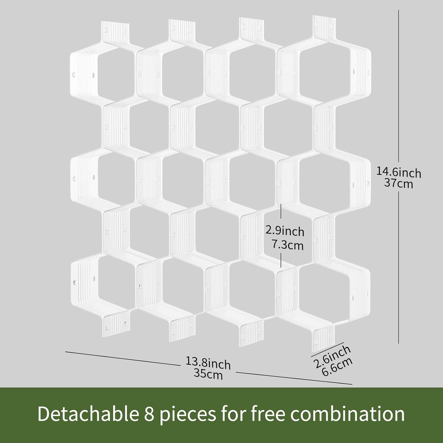 Honeycomb Separator Adjustable Drawer Organizer Divider for Underwear Belt-Scarf Socks Organizer (White(1pc))