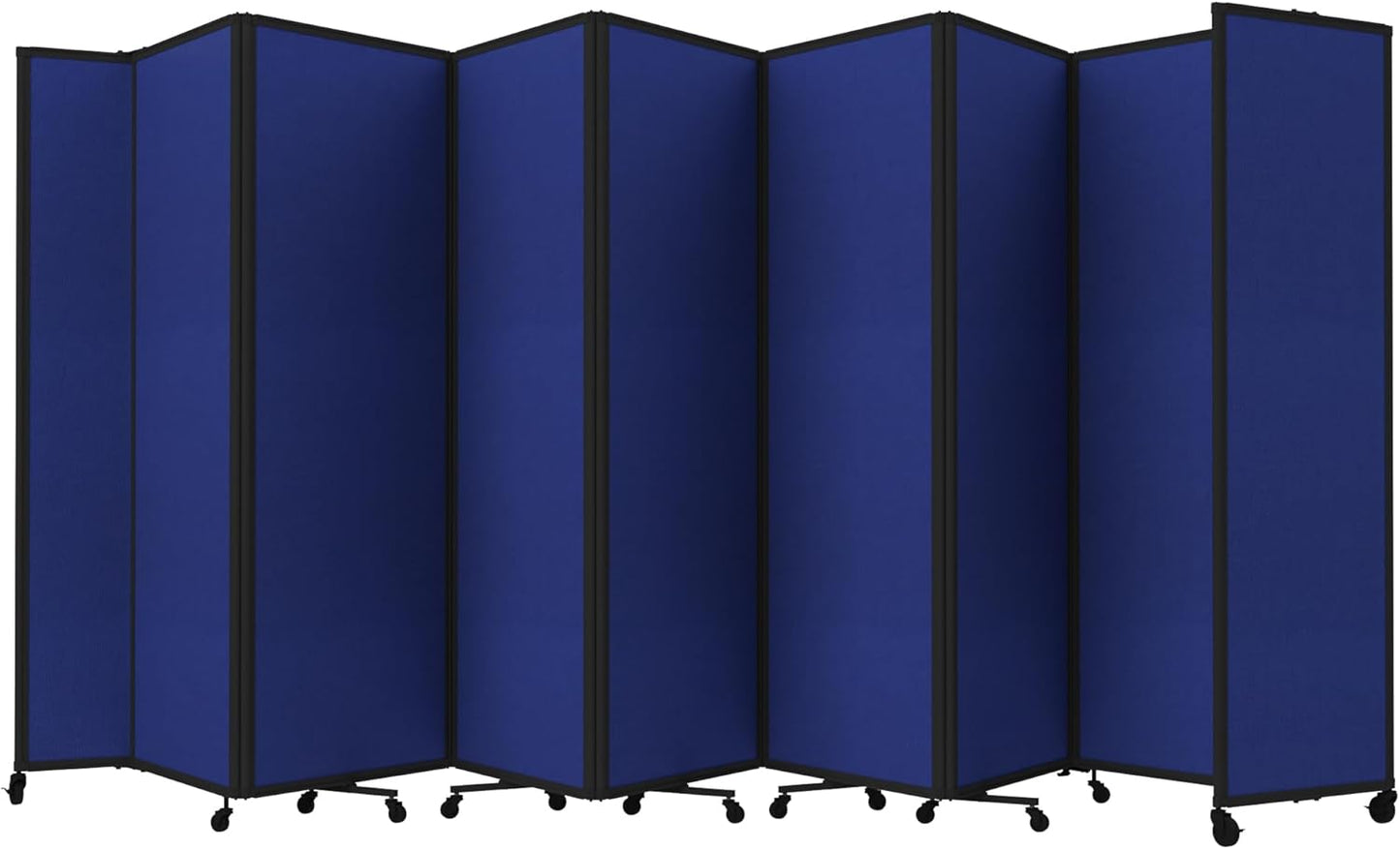 Versare Room Divider 360 Portable Wall Partition | Folding Panels | Large Freestanding Divider | Locking Wheels | Temporary Room Separator