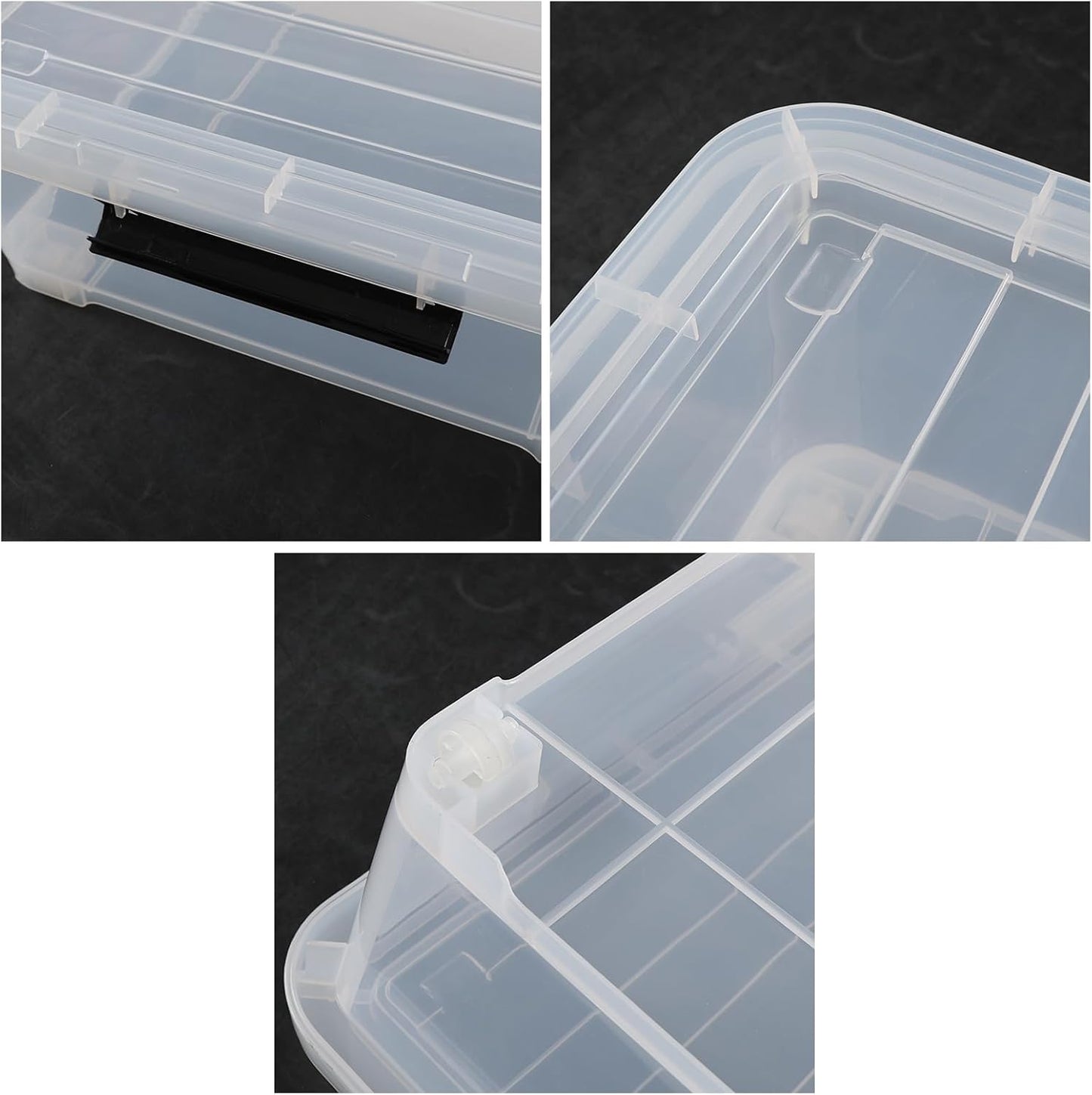 3 Packs 40 L Plastic Underbed Storage Containers with Lids, Clear Latching Bin Box with wheels