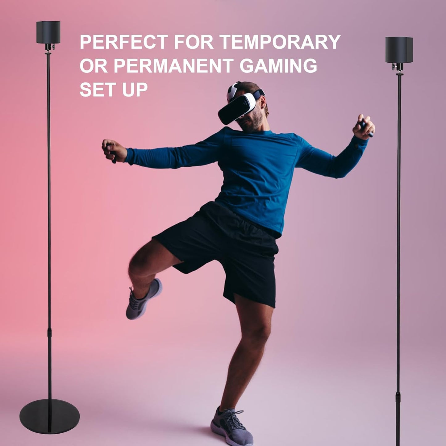 New! Hadar- VR Glass Stand Havey Base - HTC Vive Compatible Sensor Stand and Base Station for Vive Sensors or Oculus Rift Constellation (2-Pack), Black