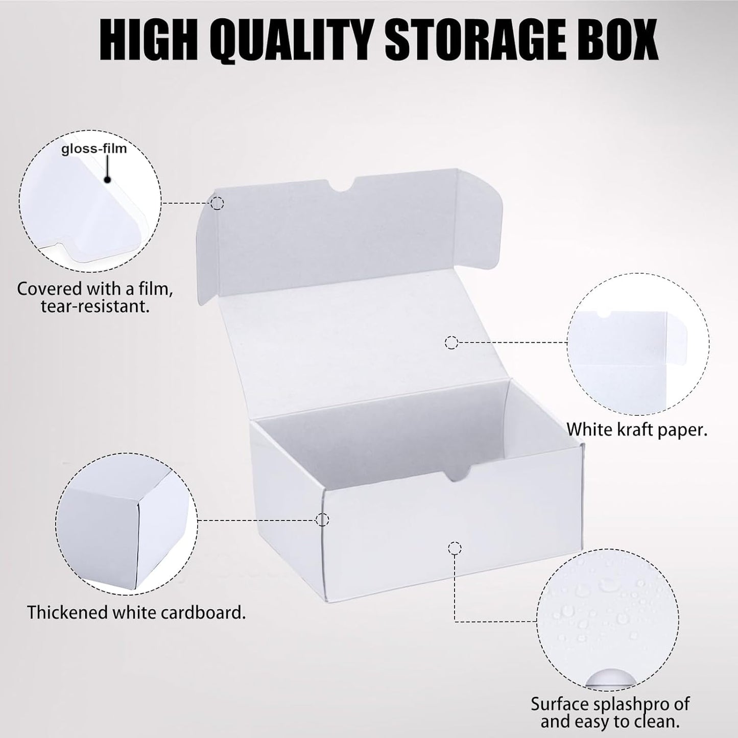 Toploader Trading Card Storage Box, 10-Pack 100 Count White Corrugated Cardboard Bulk Sports Top Loaders Storage Box for TCG/Magic/Mtg Basketball Cards, Collectible Trading Card Organizer
