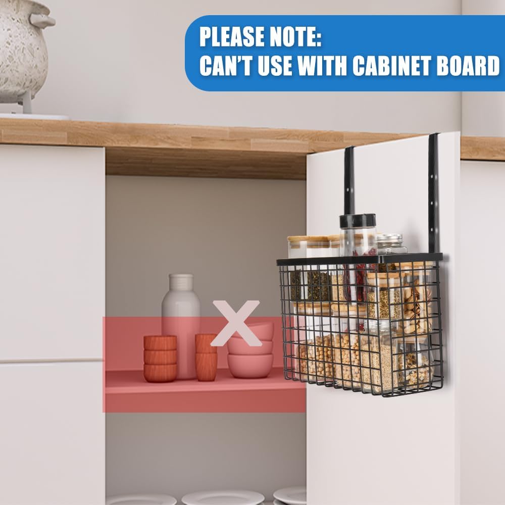 2 Pack Cabinet Door Organizer,Over The Cabinet Door Organizer with Towel Bars,Hang Over Cabinet Door Storage, Kitchen Cabinet Door Organizer for Cutting Board, Baking Sheet, Foil, Plastic Wrap
